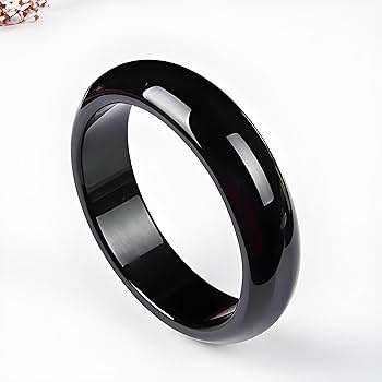 Amazon.com: Genuine Black Onyx Bangle Bracelet, 15mm Wide